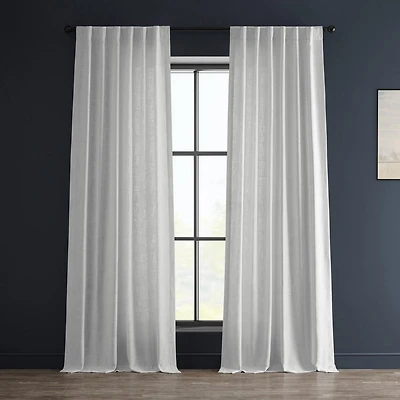 Half Price Drapes Rice White Heavy Faux Linen Curtain