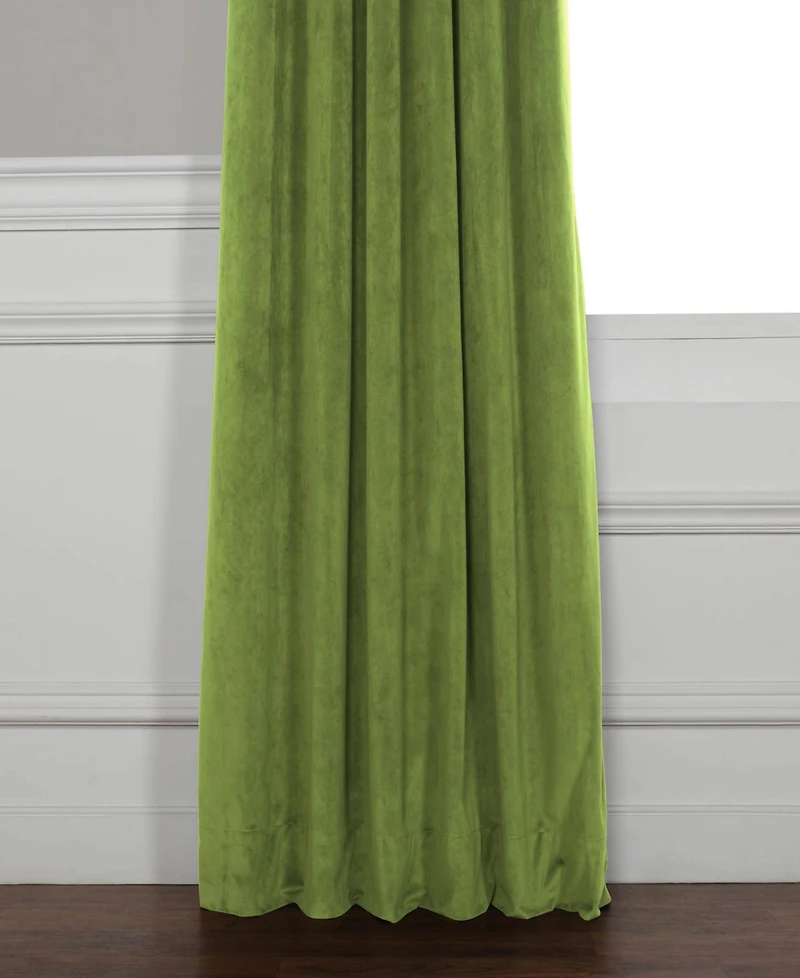 Half Price Drapes Basque Green Signature Velvet Blackout Curtain