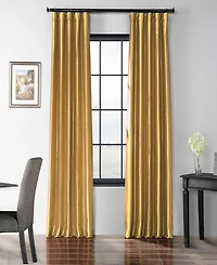 Half Price Drapes Golden Spice Faux Silk Taffeta Blackout Curtain