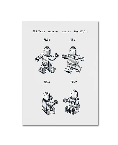 Claire Doherty 'Lego Man Patent 1979 Page 2 White' Canvas Art - 14" x 19"
