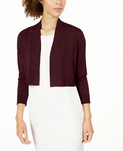 Calvin Klein Women's Open-Front 3/4-Sleeve Knit Cropped Shrug