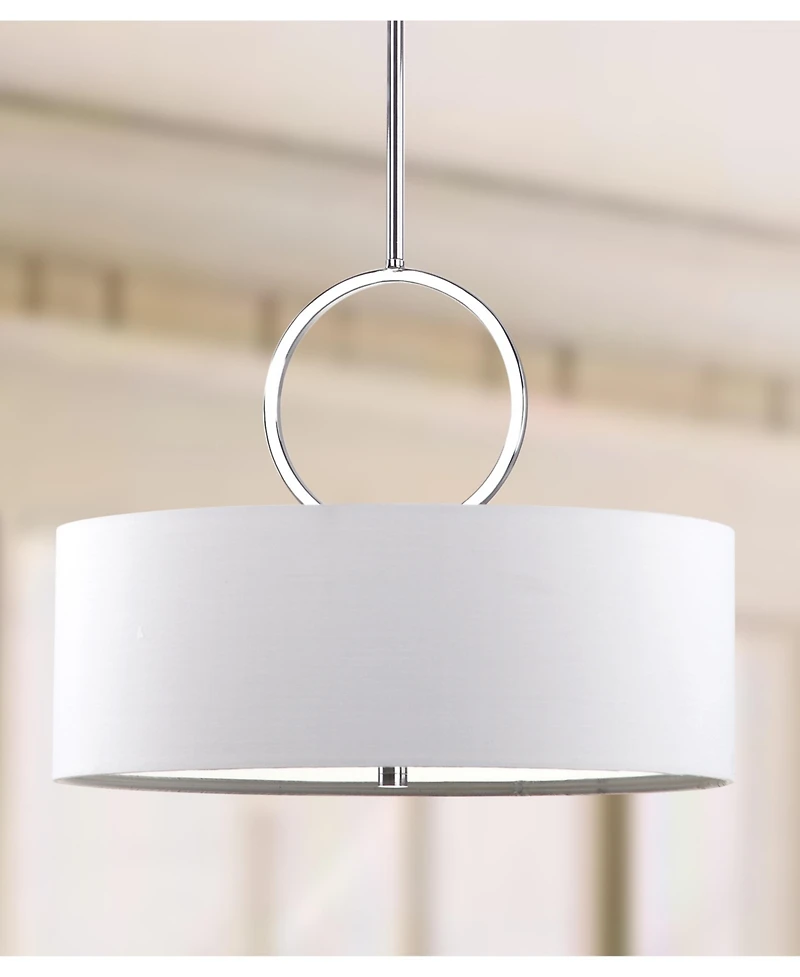 Safavieh Debonair 3 Light Ring 18"D Drum Adjustable Pendant