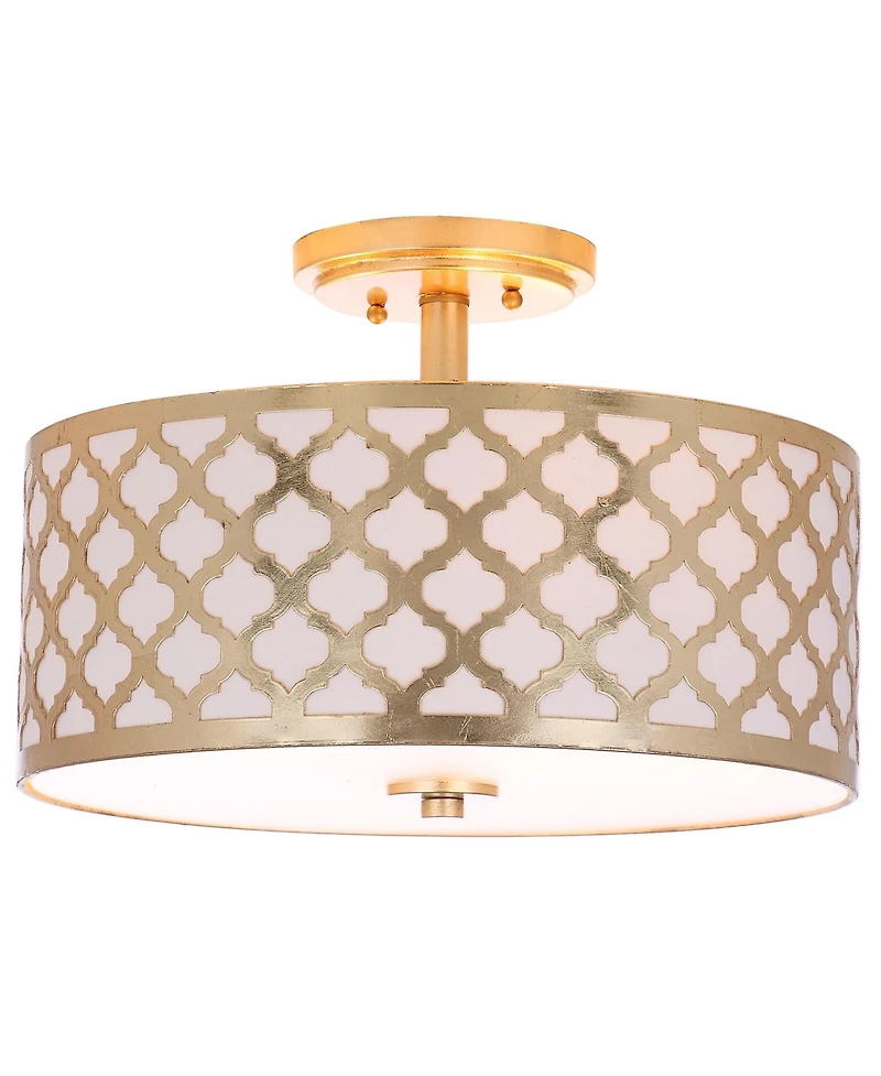 Safavieh Kora Quatrefoil 3 Light 15"D Gold Flush Mount