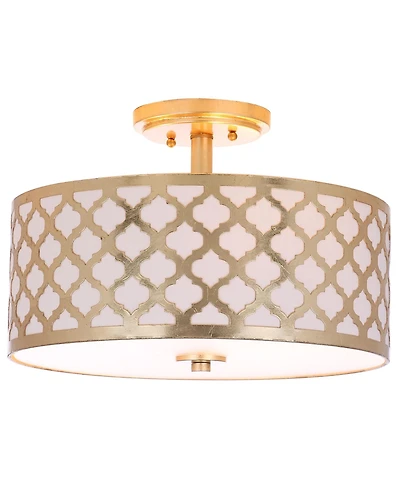 Safavieh Kora Quatrefoil 3 Light 15"D Gold Flush Mount