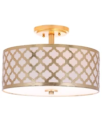 Safavieh Kora Quatrefoil 3 Light 15"D Gold Flush Mount