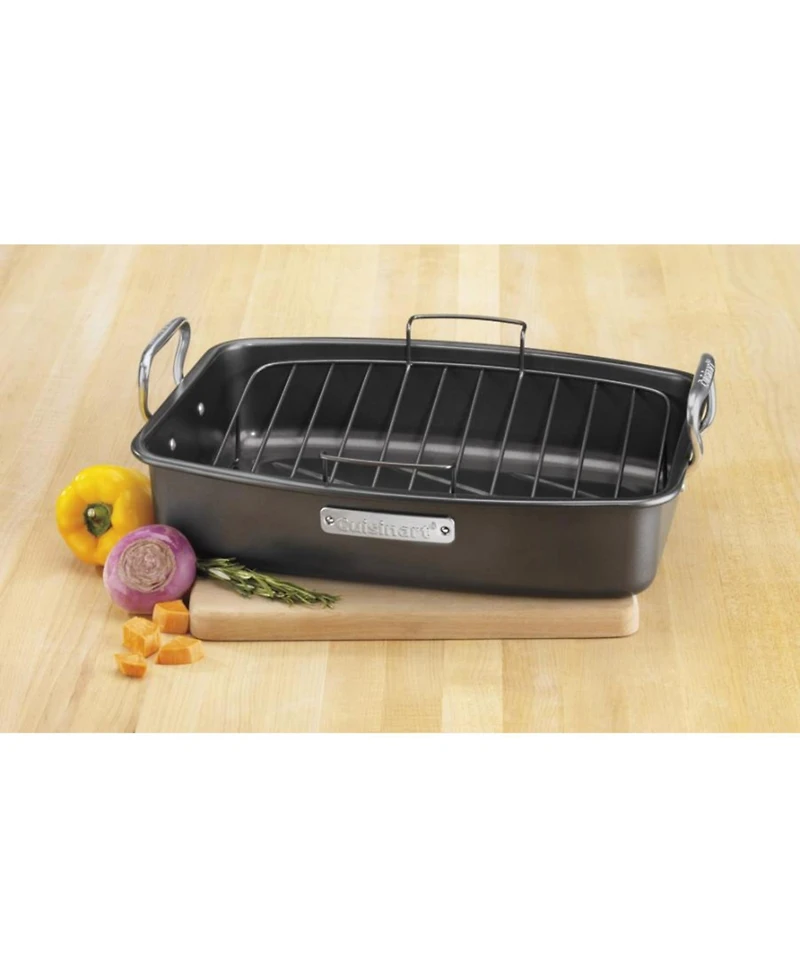 Cuisinart Aluminized Steel 17" x 13" Nonstick Roaster with V-Rack