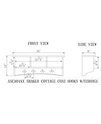 Shaker Cottage Storage Coat Hook with Bench Set