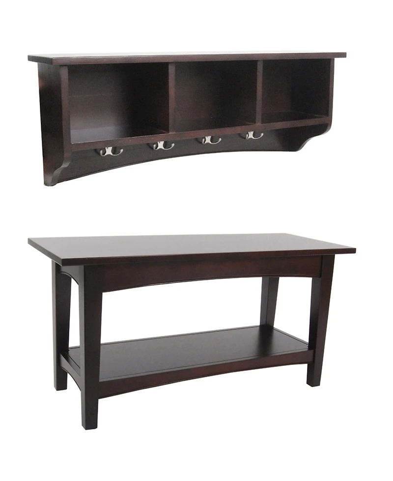 Shaker Cottage Storage Coat Hook with Bench Set