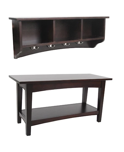 Shaker Cottage Storage Coat Hook with Bench Set