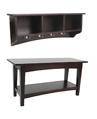 Shaker Cottage Storage Coat Hook with Bench Set
