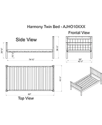 Alaterre Furniture Harmony Twin Bed with Storage Drawers