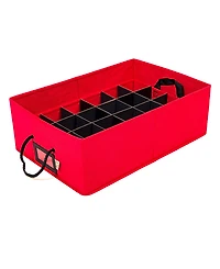 Santa's Bag 2 Tray Christmas Ornament Storage Box with Dividers