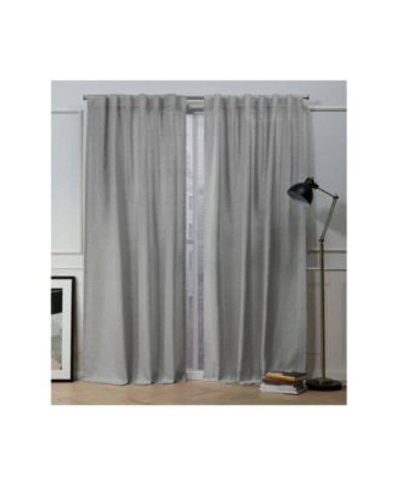 Nicole Miller Mellow Slub Textured Hidden Tab Top Curtain Panel Pair