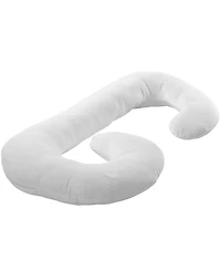 Cheer Collection Hypoallergenic Down Alternative Total Body J Shaped Pregnancy Pillow