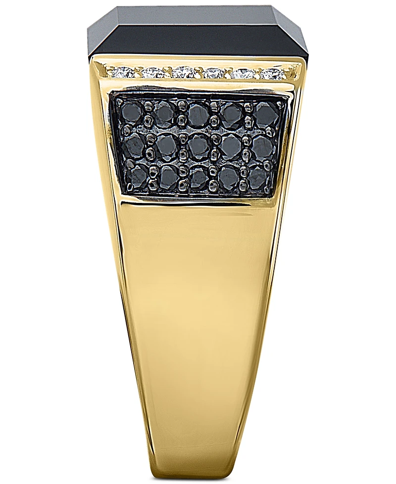 Effy Men's Black Onyx & Diamond (5/8 ct. t.w.) Ring 14k Gold