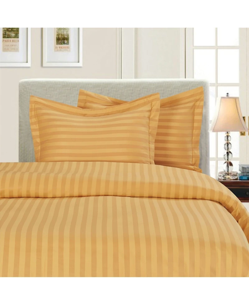 Elegant Comfort Luxurious Stripe Wrinkle-Free 3-Pc. Duvet Cover Set, Full/Queen
