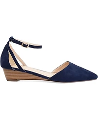 Journee Collection Women's Arkie Pointed Toe Ankle Strap Wedges