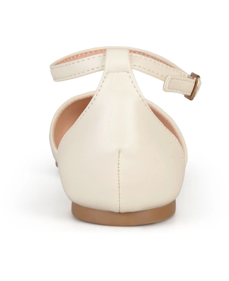 Journee Collection Women's Reba Ankle Strap Pointed Toe Flats