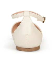 Journee Collection Women's Reba Ankle Strap Pointed Toe Flats