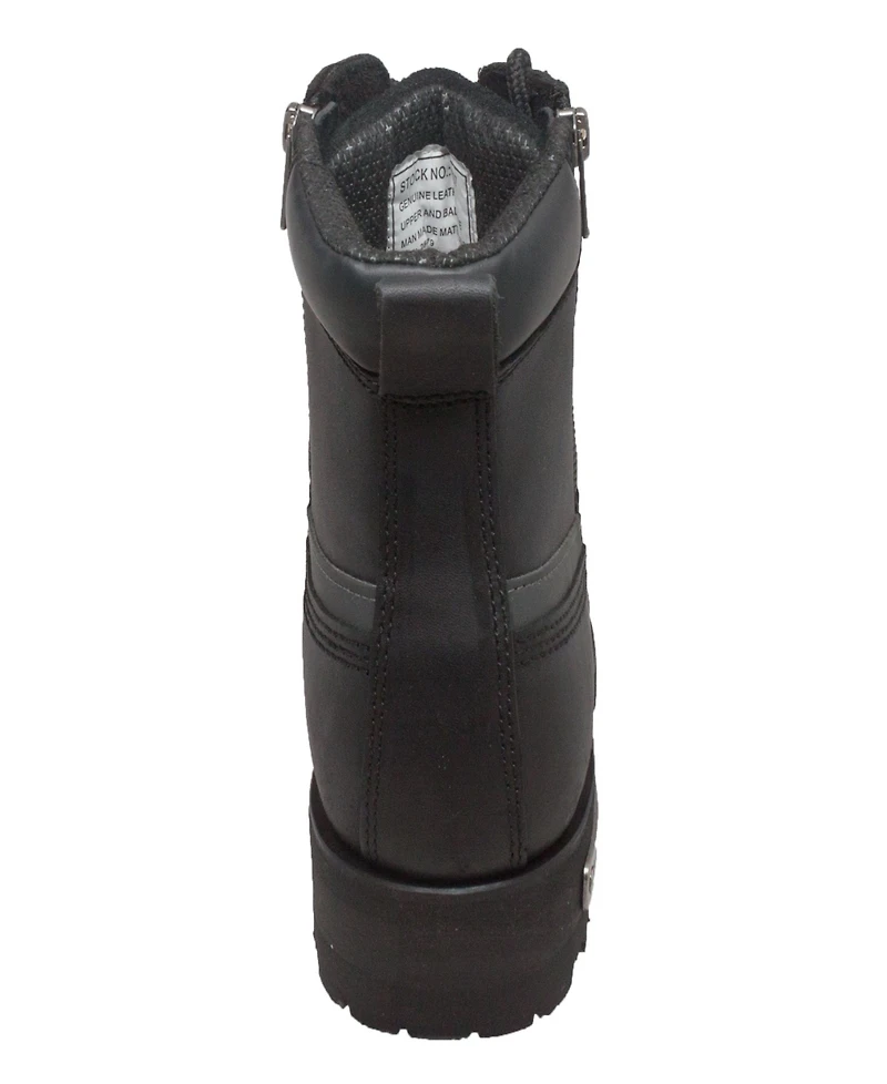 RideTecs Men's 6" Reflective Double Zipper Biker Black