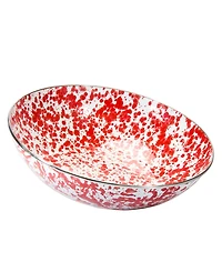 Golden Rabbit Red Swirl Enamelware Collection 5 Quart Serving Bowl