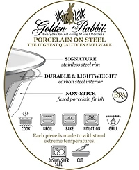 Golden Rabbit Swirl Enamelware Collection 5 Cup Sauce Pan