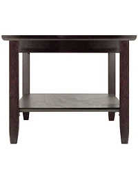 Genoa Rectangular Coffee Table with Glass Top and Shelf