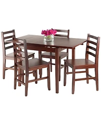 Pulman 5-Piece Extension Table with Ladder Back Chairs Set