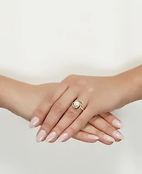 Honora Cultured Freshwater Pearl (8mm) & Diamond (1/8 ct. t.w.) Ring in 14k Gold