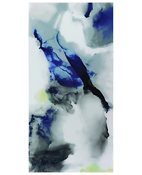 Empire Art Direct 'Blue Splash' Frameless Free Floating Tempered Art Glass Wall Art - 72" x 36''