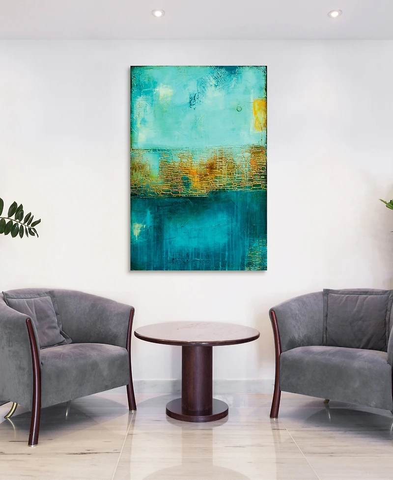 Empire Art Direct 'Castle Court' Frameless Free Floating Tempered Art Glass Wall Art - 48" x 32''