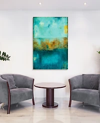 Empire Art Direct 'Castle Court' Frameless Free Floating Tempered Art Glass Wall Art - 48" x 32''