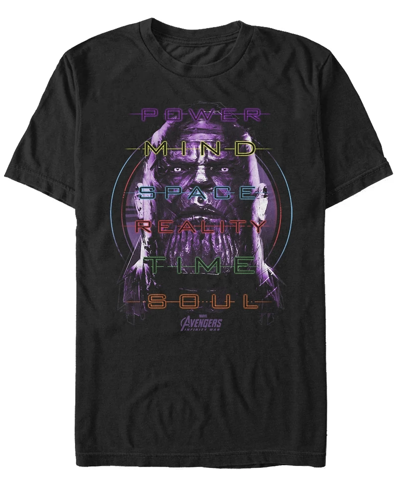Marvel Men's Avengers Infinity War Thanos Power Mind Space Short Sleeve T-Shirt