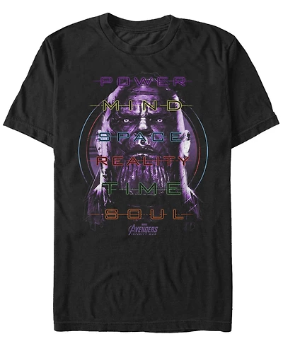 Marvel Men's Avengers Infinity War Thanos Power Mind Space Short Sleeve T-Shirt