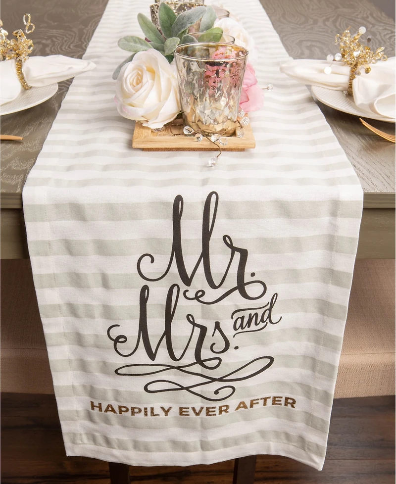 Design Imports Mr. Mrs. Table Runner 14" x 72"