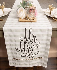Design Imports Mr. Mrs. Table Runner 14" x 72"