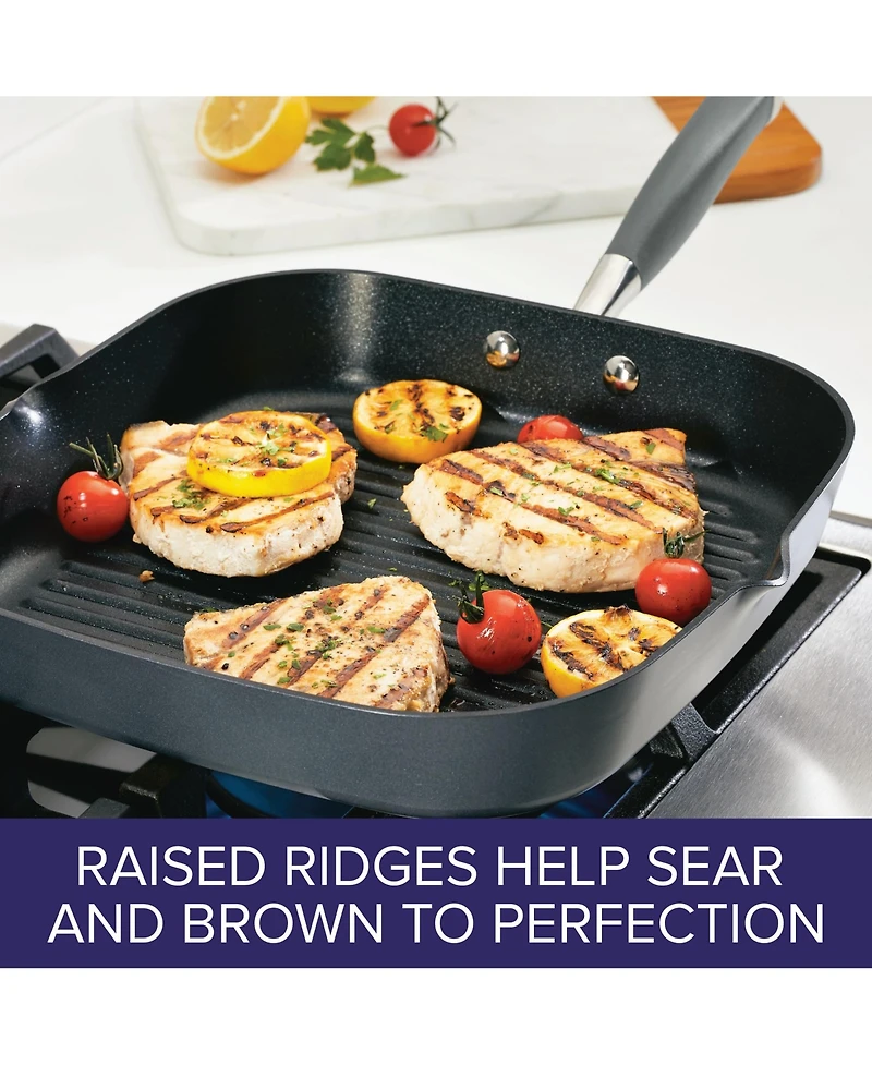 Anolon Advanced Home Hard-Anodized 11" Nonstick Deep Square Grill Pan