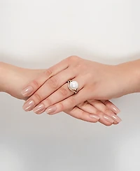 Honora Cultured White Ming Pearl (11-13mm) & Diamond (1/3 ct. t.w.) Ring 14k Gold