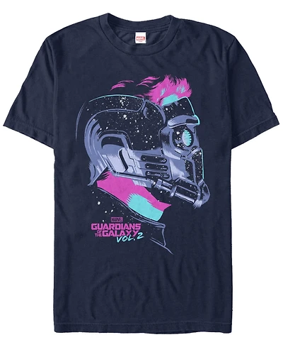 Marvel Men's Guardians of the Galaxy Vol. 2 Neon Painted Star Lord Short Sleeve T-Shirt