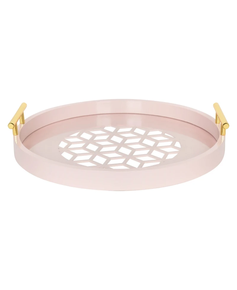 Kate and Laurel Caspen Round Decorative Tray - 15.5" x