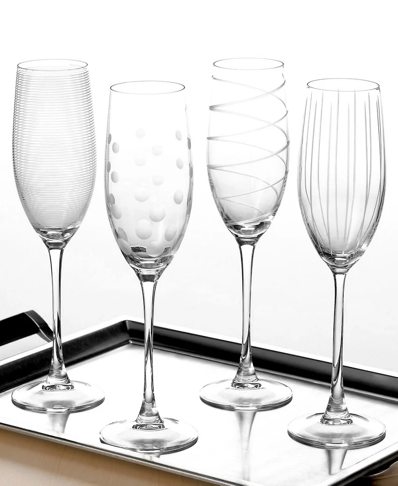 Mikasa "Clear Cheers" Flutes, Set Of 4