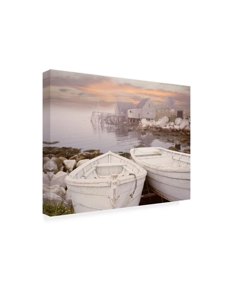 Monte Nagler Two Boats at Sunrise Nova Scotia Canvas Art - 15" x 20"