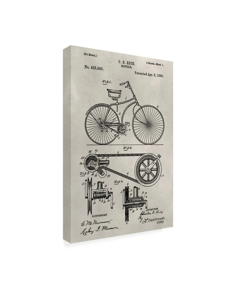Alicia Ludwig Patent-Bicycle Canvas Art - 15.5" x 21"