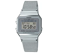 Casio Unisex Digital Stainless Steel Mesh Bracelet Watch 35.5mm