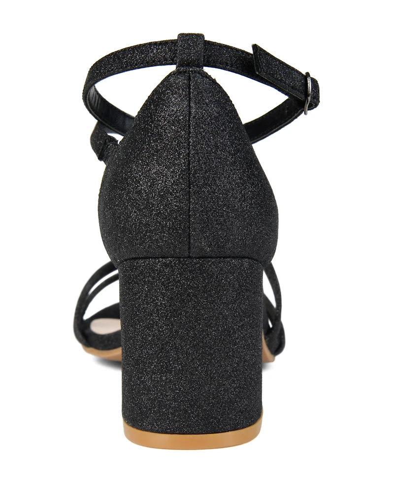 Journee Collection Women's Bella Strappy Block Heel Dress Sandals