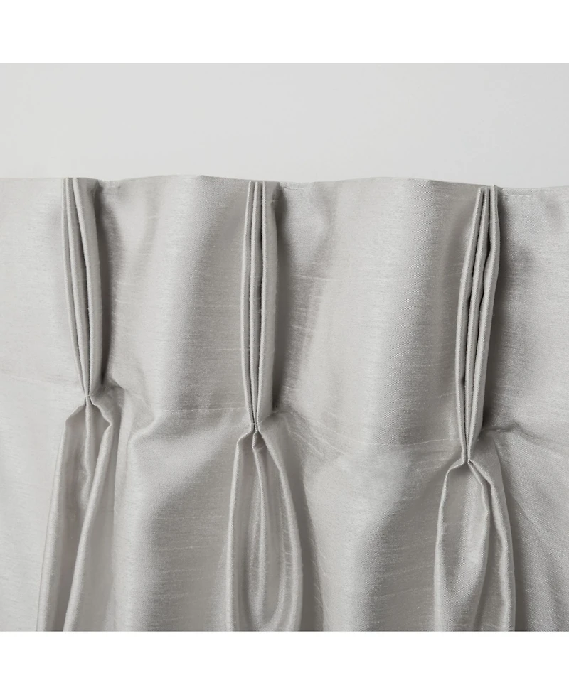 Exclusive Home Curtains Chateau Striped Faux Silk Pinch Pleat Curtain Panel Pair, 27" x 96"