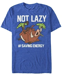 Disney Men's Lion King Pumbaa Not Lazy Short Sleeve T-Shirt