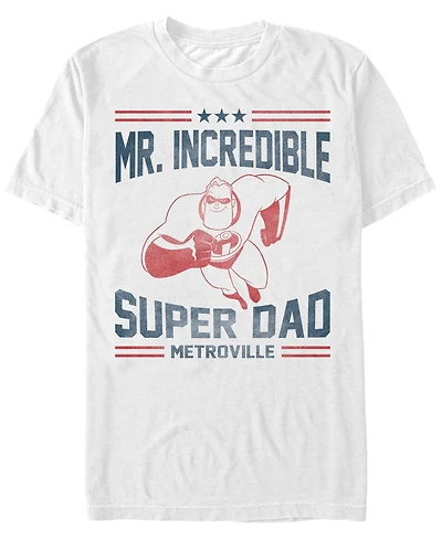 Disney Pixar Men's The Incredibles Mr. Super Dad Metroville Short Sleeve T-Shirt