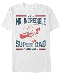 Disney Pixar Men's The Incredibles Mr. Super Dad Metroville Short Sleeve T-Shirt
