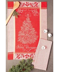 Design Imports Assorted Vintage-Like Merry X-mas Dishtowel Set